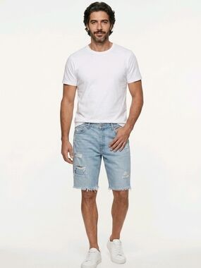 Levi's Light Wash Distressed Men's Denim Shorts